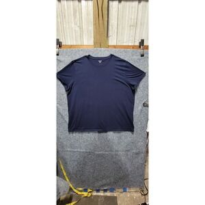 LANDS' END mens 4XL (58-60) Super-T short sleeve SHIRT XXXXL navy blue‎ COTTON